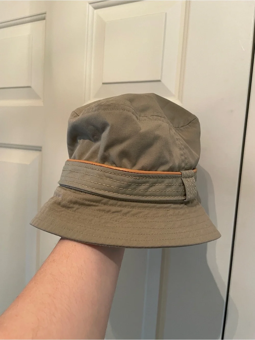 Vintage Mighty-Mac Khaki Bucket Hat with Trim Size M Made in USA